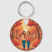 Walking Friends Icon | Cute Thanksgiving Keychain (Voorkant)