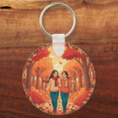 Walking Friends Icon | Cute Thanksgiving Keychain (Voorkant)