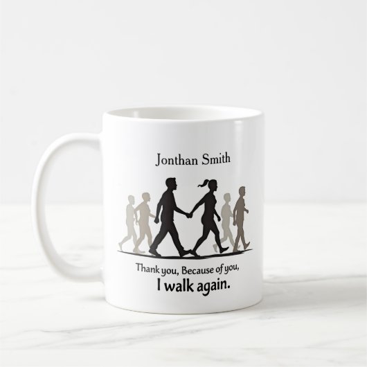 Walking Graphic Thank You Physical Therapist Gift Koffiemok (Links)