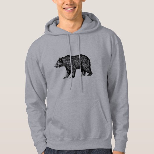 Walking Grizzly Beer Hoodie (Voorkant)
