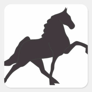 Walking Horse Silhouette Vierkante Sticker