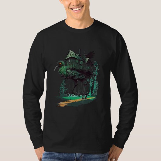Walking House on Chicken Legs Slavic folklore Baba T-shirt (Voorkant)