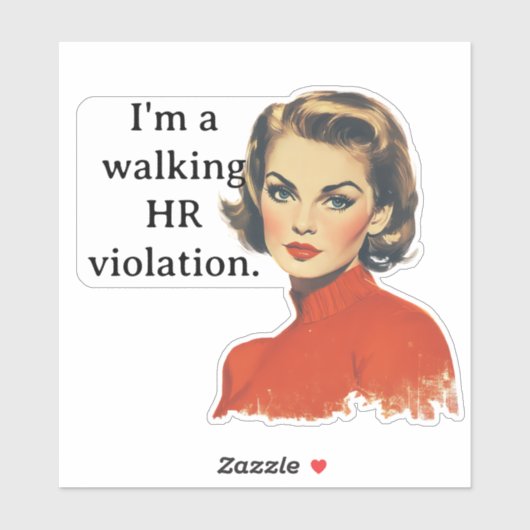 Walking HR overtreding Retro huisvrouw Sticker (Vel)