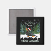 Walking In A Wiener Wonderland Dachshund  Magneet (Voorkant / Achterkant)