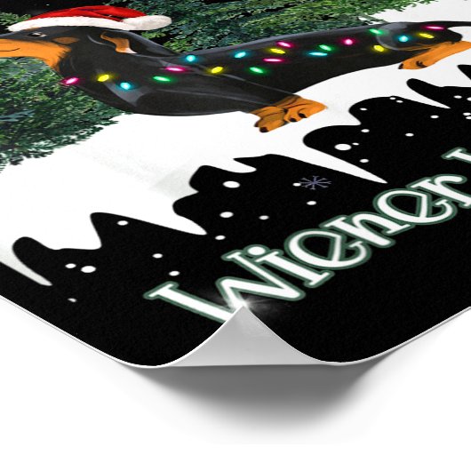 Walking In A Wiener Wonderland Dachshund  Poster (Hoek)