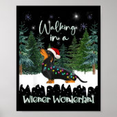Walking In A Wiener Wonderland Dachshund  Poster (Voorkant)