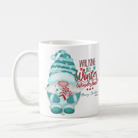 WALKING IN A WINTER WONDERLAND gnome christmas     Koffiemok (Links)