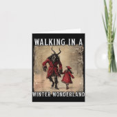Walking In A Winter Wonderland Krampus Creepy Horr Kaart (Voorkant)