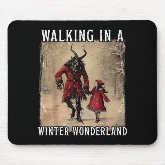 Walking In A Winter Wonderland Krampus Creepy Horr Muismat (Voorkant)