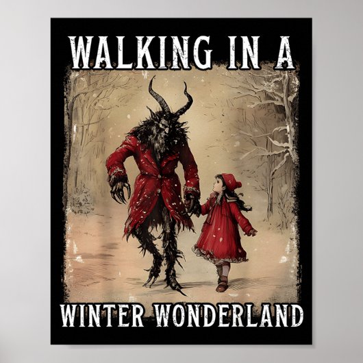 Walking In A Winter Wonderland Krampus Creepy Horr Poster (Voorkant)