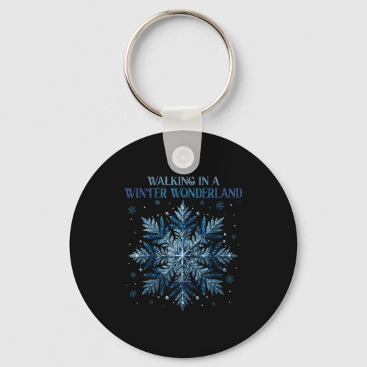 Walking In A Winter Wonderland Snowflake Christmas Sleutelhanger (Voorkant)