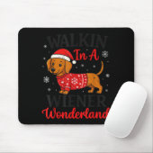 Walking In Weiner Wonderland Mini Dachshund Christ Muismat (Met muis)