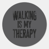 Walking Is My Therapy  Ronde Sticker (Voorkant)