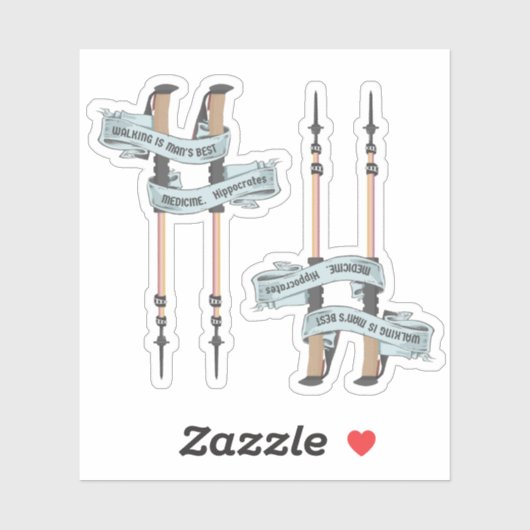 walking is the best medic Hippocrates hiking pulse Sticker (Vel)