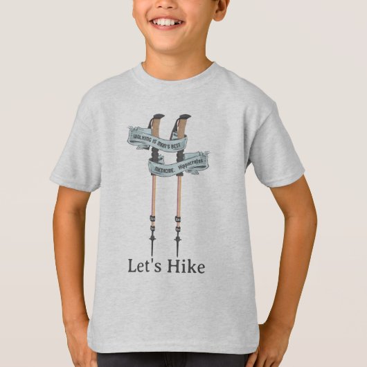 walking is the best medic Hippocrates hiking pulse T-shirt (Voorkant)