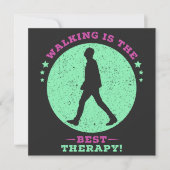 Walking is the Best Therapy Quote Saying Save The Date (Voorkant)