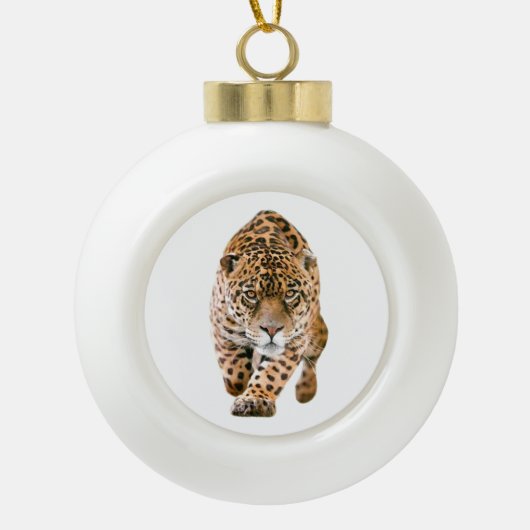 Walking Jaguar Eyes Keramische Bal Ornament (Voorkant)