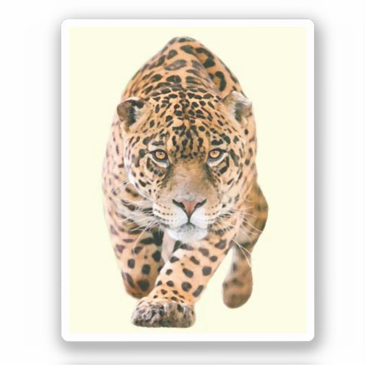 Walking Jaguar Eyes Sticker (Voorkant)