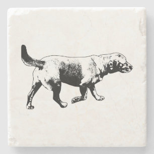 Walking Labrador Ink Art Onderzetter
