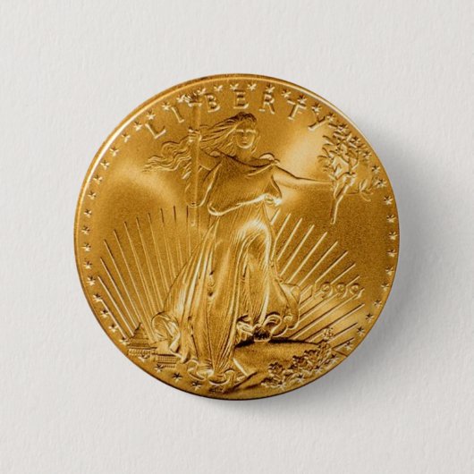 Walking Liberty Golden Coin Ronde Button 5,7 Cm (Voorkant)