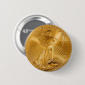 Walking Liberty Golden Coin Ronde Button 5,7 Cm (Voorkant /achterkant)