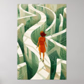 Walking Maze Poster - Leuke en uitdagende Maze Art (Voorkant)