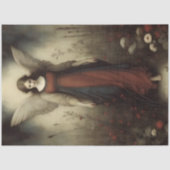 Walking Meadow Angel Earth Tone Vintage Decoupage Tissuepapier (Voorkant)