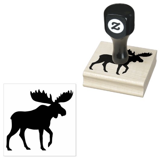 Walking Moose Silhouet | Wilde dieren Rubberstempel (Gestempeld)
