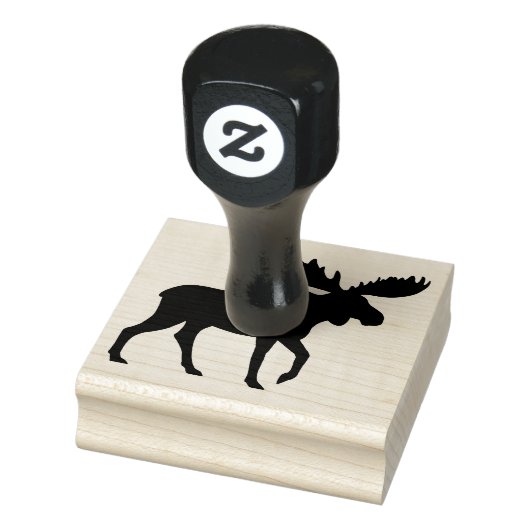 Walking Moose Silhouet | Wilde dieren Rubberstempel (Stempel)