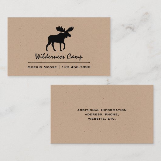 Walking Moose Silhouet | Wilde dieren Visitekaartje (Voorkant / Achterkant)