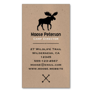 Walking Moose Silhouet Wilde dieren Visitekaartje Magneet