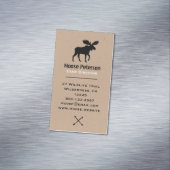 Walking Moose Silhouet | Wilde dieren Visitekaartje Magneet (Voorbeeld)