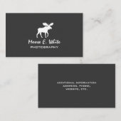 Walking Moose Silhouette Grey and White Visitekaartje (Voorkant / Achterkant)