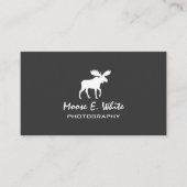 Walking Moose Silhouette Grey and White Visitekaartje (Voorkant)