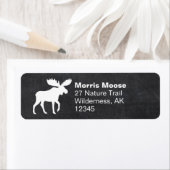 Walking Moose Silhouette Wildlife Retouradres Etiket (Insitu)