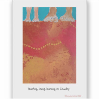 Walking on Country Aboriginal print sticker