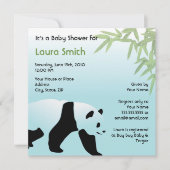 Walking Panda Baby shower Uitnodiging - Square (Voorkant)