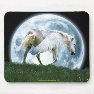 Walking Pegasus en Full Moon Fantasy Art Mousepad Muismat