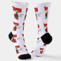 Walking Red Flag Skeleton | Edgy Minimalist-Humor