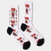 Walking Red Flag Skeleton | Edgy Minimalist-Humor Sokken (Rechts)