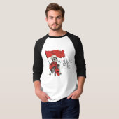 Walking Red Flag Skeleton | Edgy Minimalist-Humor T-shirt (Voorkant volledig)