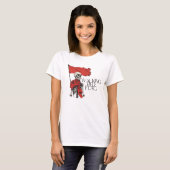 Walking Red Flag Skeleton | Edgy Minimalist-Humor T-shirt (Voorkant volledig)
