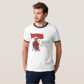 Walking Red Flag Skeleton | Edgy Minimalist-Humor T-shirt (Voorkant volledig)