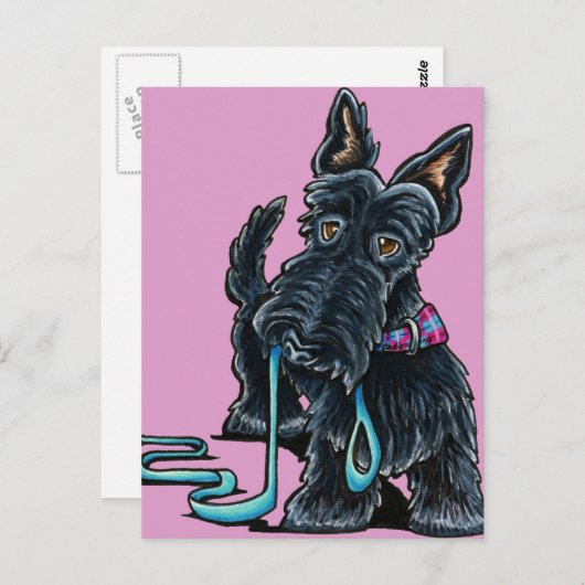 Walking Scottie Briefkaart (Voorkant / Achterkant)