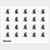 Walking Scottie Ronde Sticker (Vel)