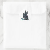 Walking Scottie Ronde Sticker (Tas)