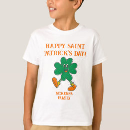 WALKING SHAMROCK HAPPY ST. ONTWERP DAG PATRICK T-SHIRT