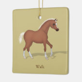 Walking Sorrel Gaits van het Paard Gepersonaliseer Keramisch Ornament (Links)