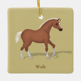 Walking Sorrel Gaits van het Paard Gepersonaliseer Keramisch Ornament