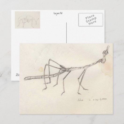 Walking Stick Insect Briefkaart (Voorkant / Achterkant)